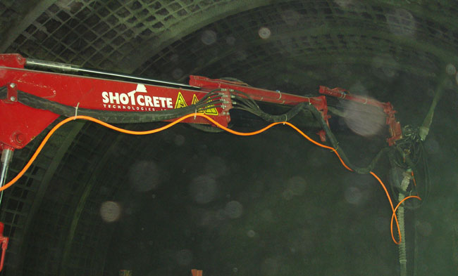 Shotcrete Support and Walls on a Tunnel Project