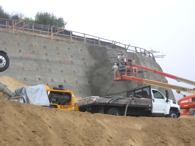 Retaining Wall Construction with Shotcrete