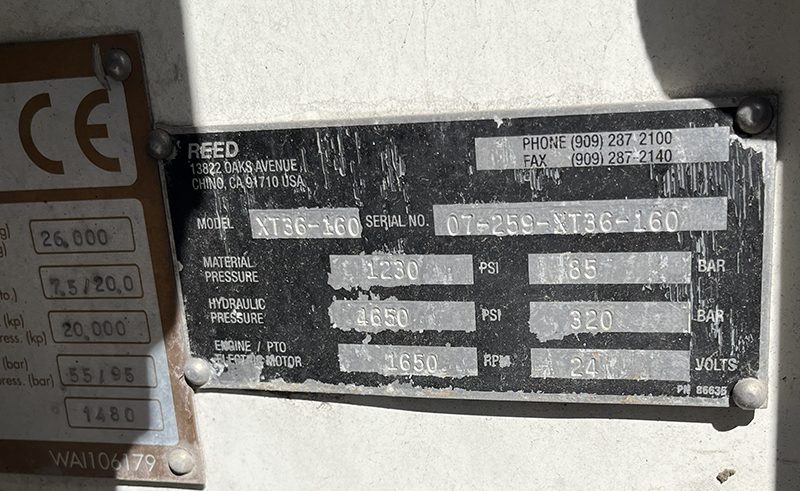used REED Concrete Pump